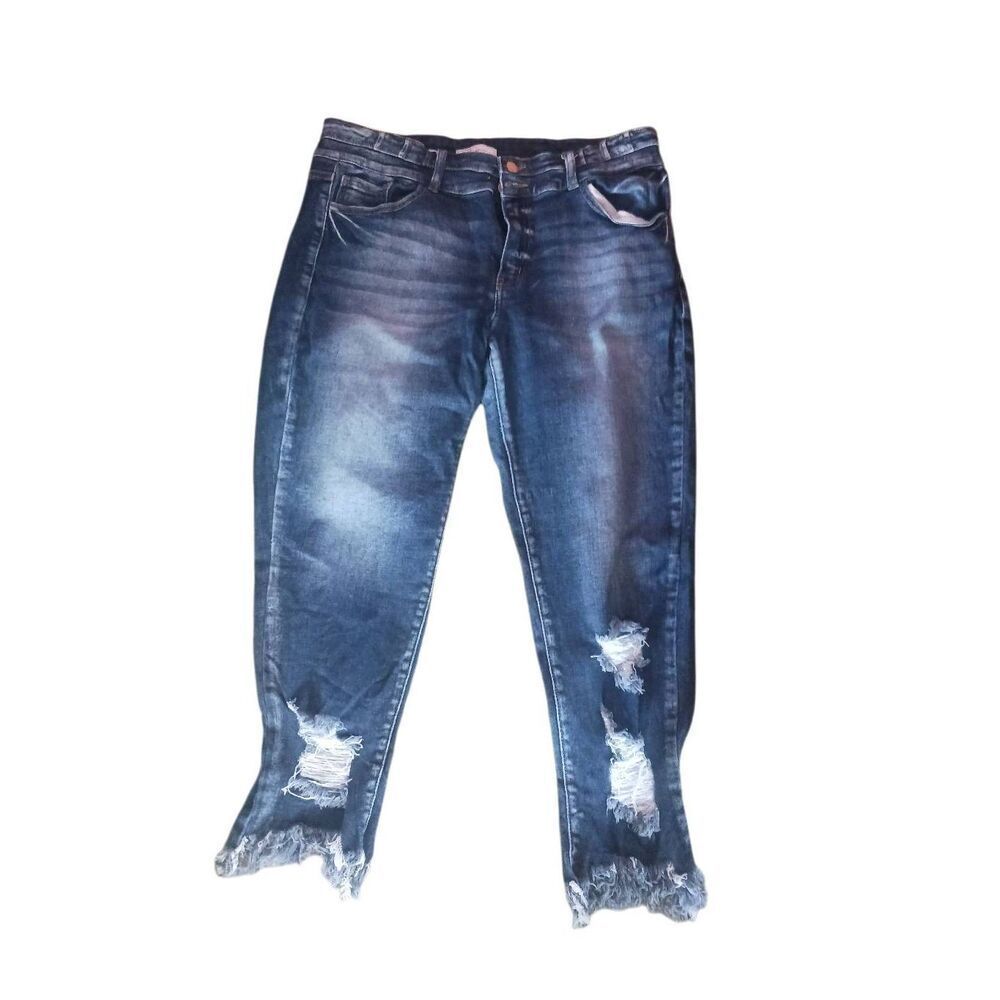 Kancan signature dark wash mid rise ankle skinny 32 women's